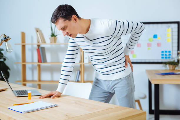 istock Angry male person keeping his back bent 850704814