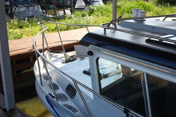istock Boats parking - Boat mooring 850705470