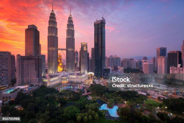 Kuala Lumpur Malaysia Skyline Stock Photo - Download Image Now - Kuala Lumpur, Sunset, Malaysia