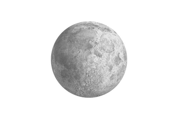 luna grigia piena generata digitalmente - luna foto e immagini stock