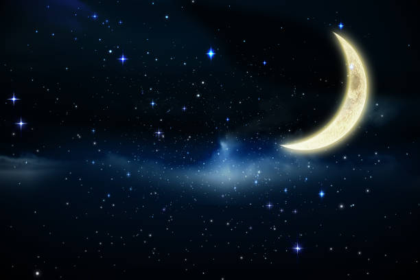 istock Crescent moon in the night sky 850712722