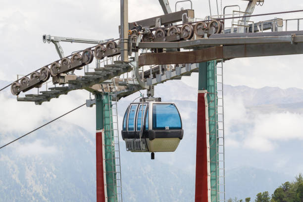 istock Ski lift cable booth or car 850712938
