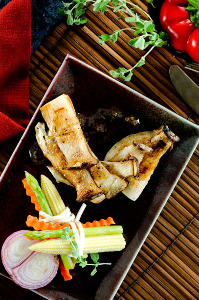 istock Grilled mushrooms with sauce 850717346