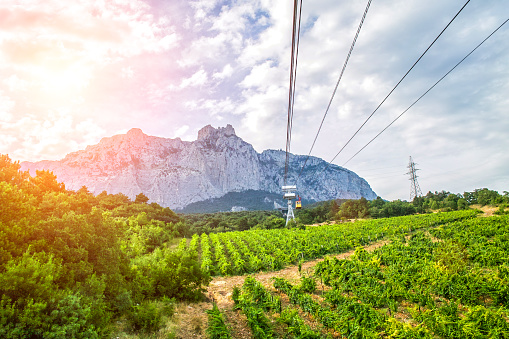 Cableway from Ai Petri mountain, Crimea, Russia