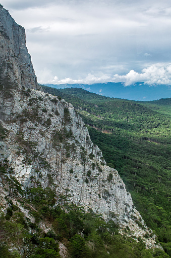 View at the top of Ai Petri mountain in Crimea, Russia