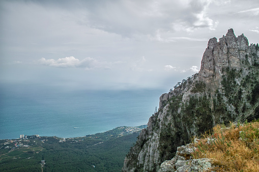 At the top of Ai Petri mountain in Crimea, Russia