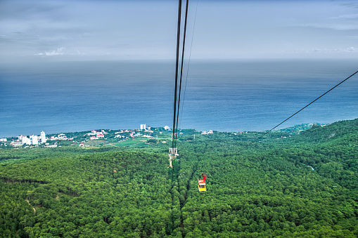 Cableway from Ai Petri mountain, Crimea, Russia