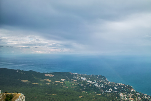 View at the top of Ai Petri mountain in Crimea, Russia