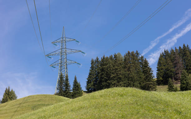 istock Large electric pylon in the Alps 850750230