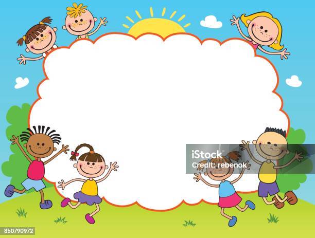 Children Play Clouds Design Over Sky Background Vector Illustration Cartoon  Stock Illustration - Download Image Now - iStock