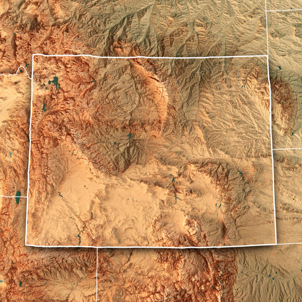 istock Wyoming State USA 3D Render Topographic Map Border 850808954