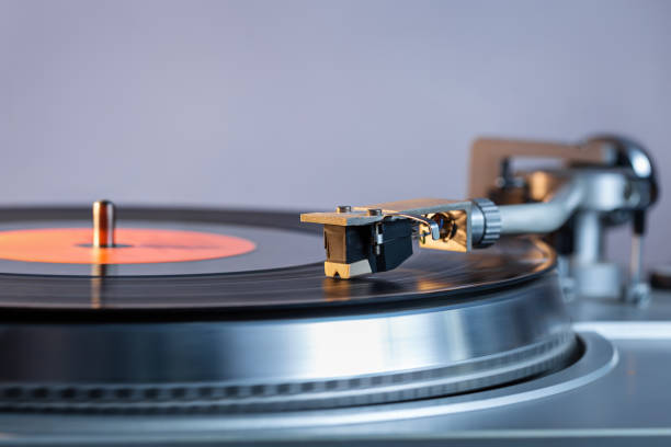 istock Vinyl player. Vinyl plate and needle close-up. 850809394