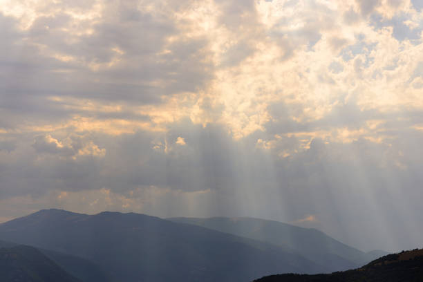 istock Rays of sunlight over the mountains 850811996