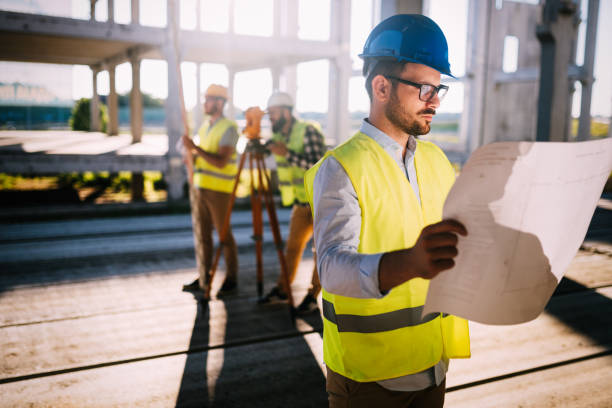 istock Picture of construction engineer working on building site 850817992