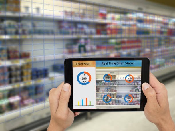 istock iot, internet of things,smart retail concepts,A store’s manager can check what data of real time insights into shelf status from artificial intelligence(ai) on smart shelf to reports on a tablet. 850818182