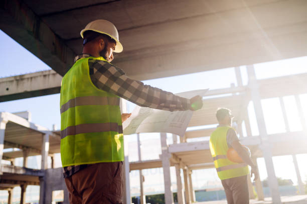 istock Picture of construction engineer working on building site 850820518