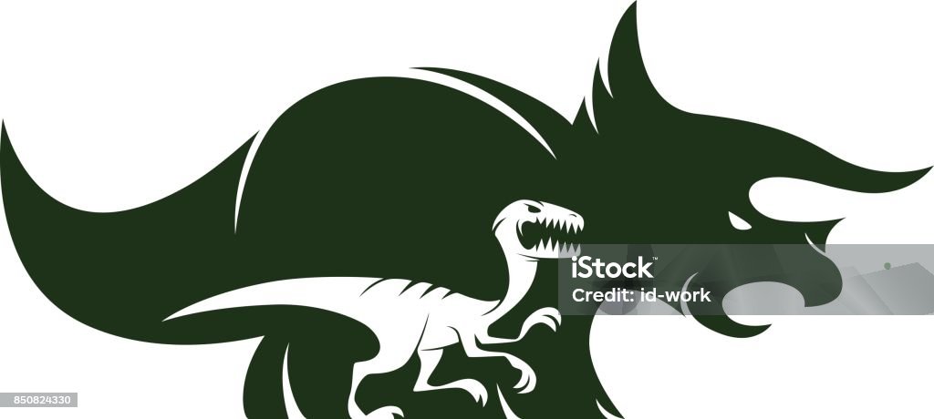 Ilustración de Silueta De Velociraptor Y Triceratops y más Vectores Libres  de Derechos de Dinosaurio - Dinosaurio, Con cuernos, Enfado - iStock