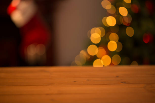 istock Desk with christmas tree in background 850834398