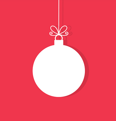 Christmas ball hanging ornament. Vector illustration