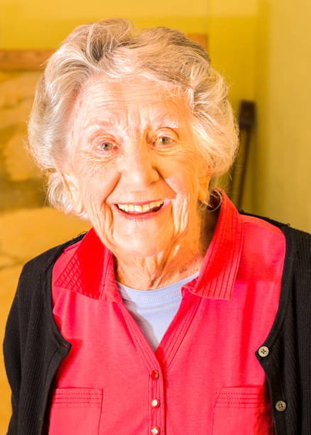 istock Senior woman, ninety plus years, smiling, casual clothes, medium close-up 850842492