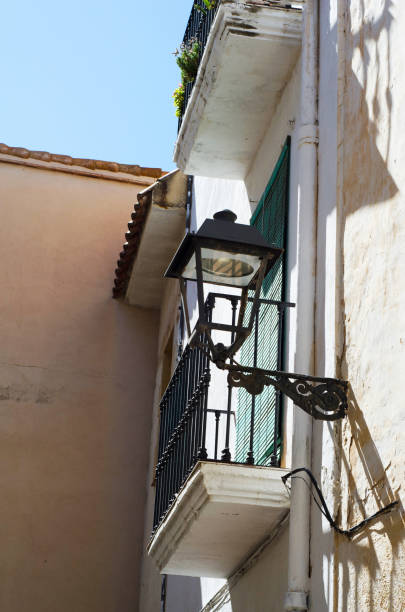 istock Stylish balcony with a metal railing, solid architectural element, a place of rest and relaxation, vintage decor 850843100