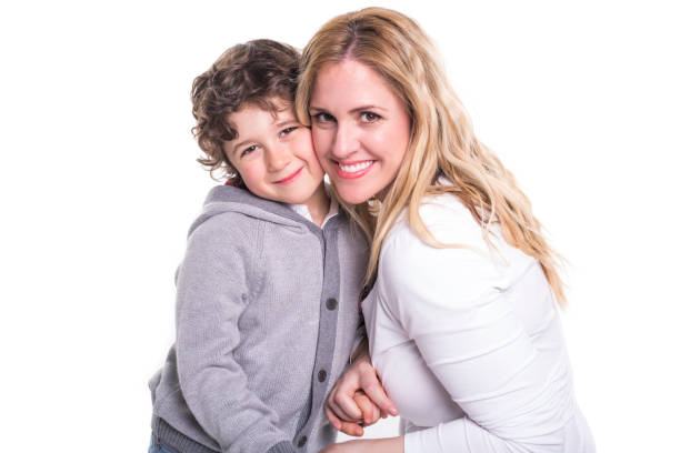 istock happy young mother with a child on light background 850851812