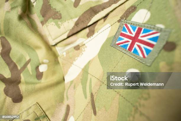 British Union Jack Flag On Army Uniform Stock Photo - Download Image Now - UK, Army, British Culture