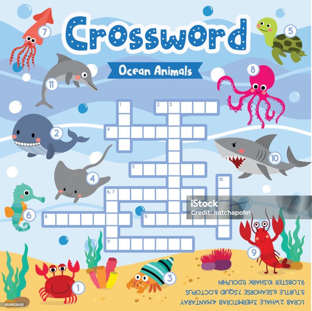 Crossword Puzzle Ocean Animals Stock Illustration - Download Image Now -  Crossword Puzzle, Puzzle, Sea - iStock