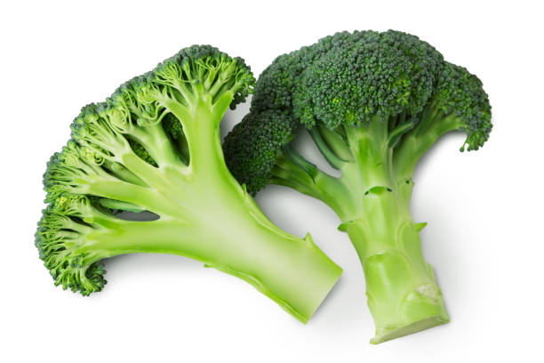 istock Fresh green cut broccoli on white background 850864008