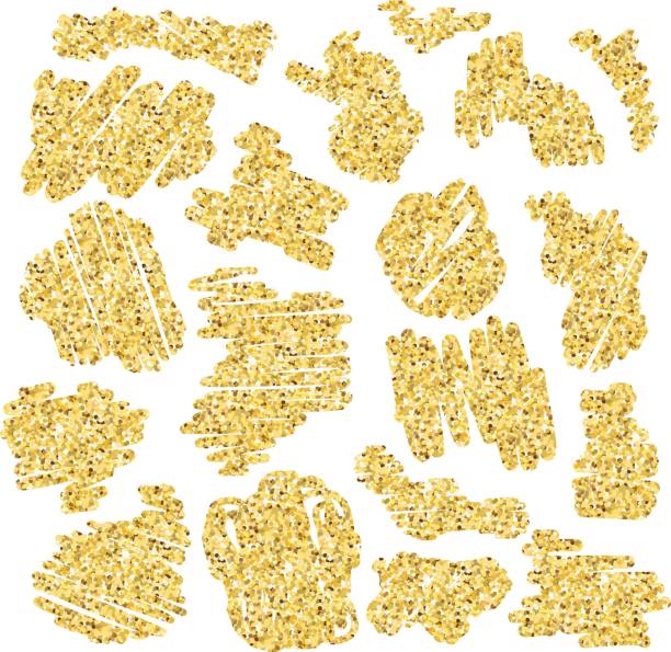 Gold glitter painted spots Gold glitter painted spots random form. Hand drawn effect. Vector illustration. birch gold group review of gold stock illustrations