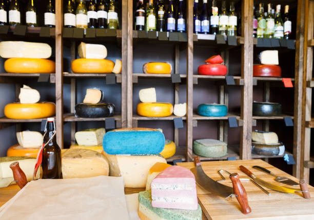 istock Cheese shop shelves, large assortment 850867634