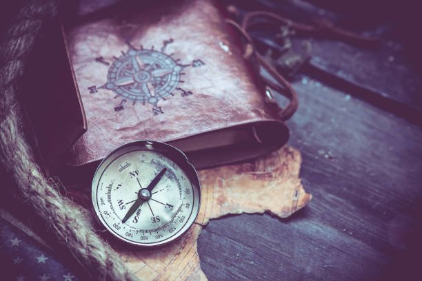 istock Columbus day and world map with compass 850880050