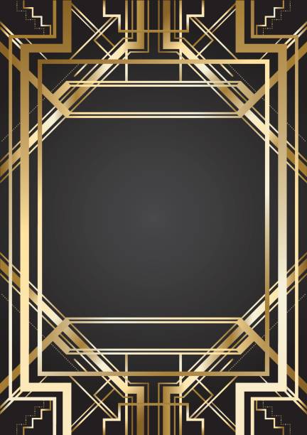 vector retro pattern for vintage party vector retro pattern for vintage party Gatsby style, Art Deco geometric gold pattern triangle building stock illustrations