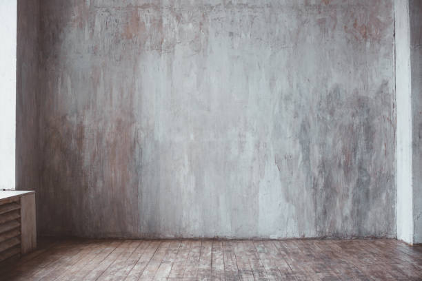 istock Room interior. Cement wall and wooden floor. 850888150