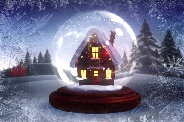 istock Christmas house in a snow globe 850890266