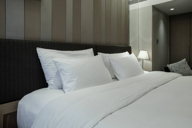 istock Elegant and comfortable bedroom interior 850905086