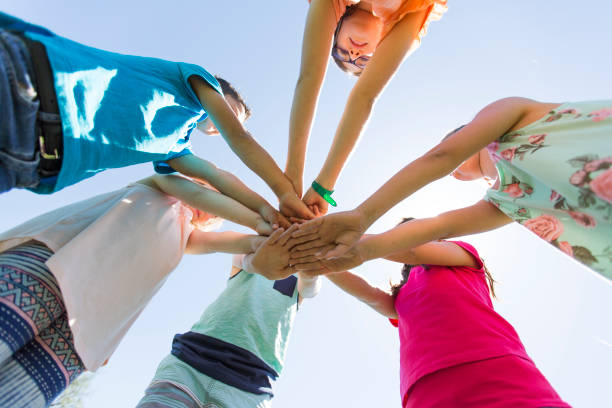 istock Group of child have fun on a field 850906768