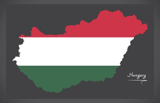 istock Hungary map with Hungarian national flag illustration 850911450