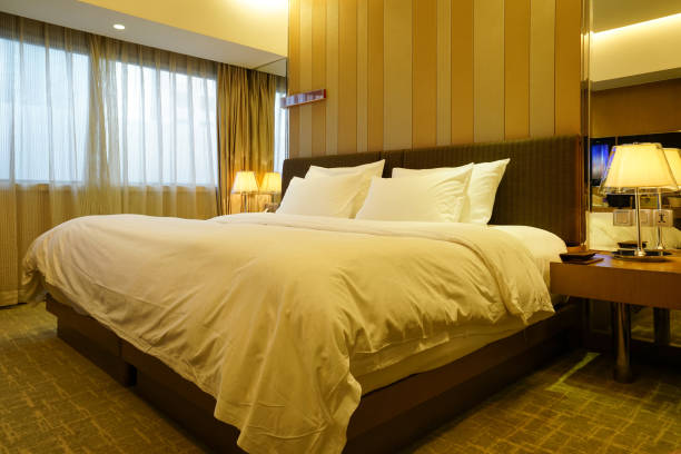 istock Elegant and comfortable bedroom interior 850912918
