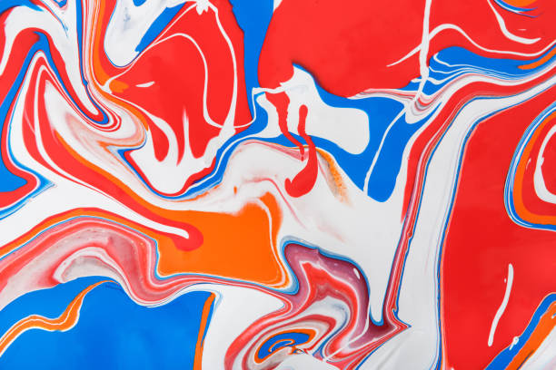 istock Liquid marbling acrylic paint background. Fluid painting abstract texture 850913180