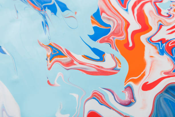istock Liquid marbling acrylic paint background. Fluid painting abstract texture 850914404