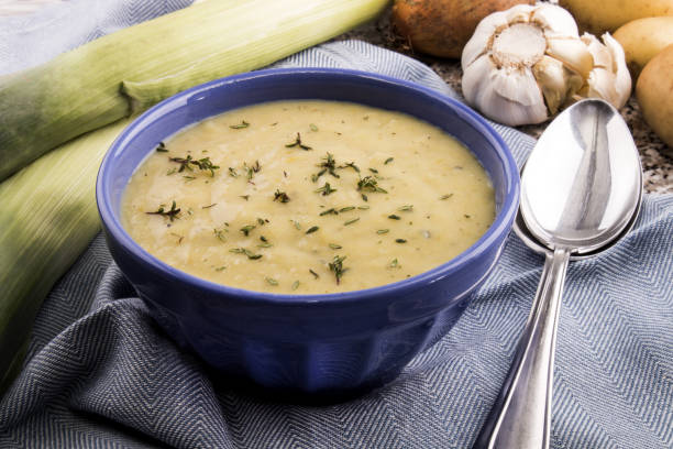 istock scottish leek and potato soup in a blue bowl 850916934