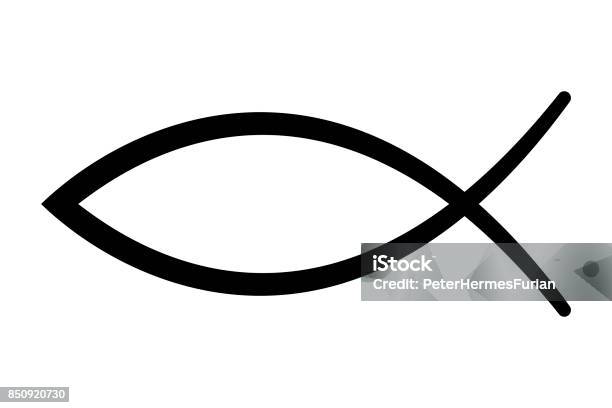 Sign Of The Fish Symbol Of Christian Art Stock Illustration - Download Image Now - Fish, Christianity, Symbol