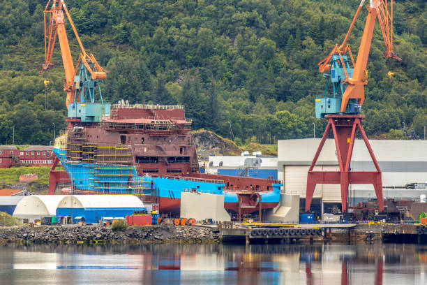 istock Anchor handling vessel being built at shipyard 850922256