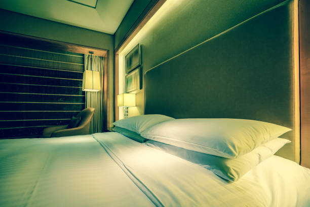 istock Elegant and comfortable bedroom interior 850922626