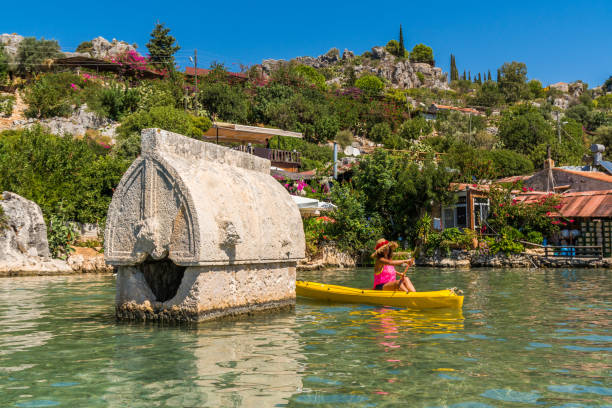 Sarcophagus in the sunken city. Kekova. Kekova from Kas, Antalya / Turkey kekova stock pictures, royalty-free photos & images