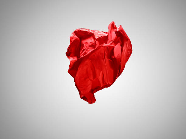 istock Smooth elegant transparent red cloth separated on gray background 850932414