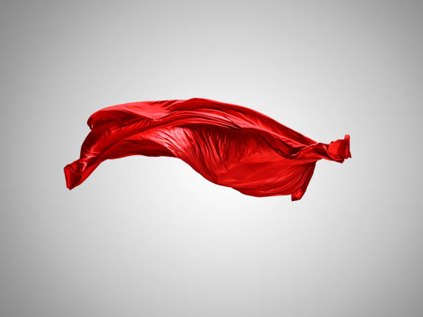 istock Smooth elegant transparent red cloth separated on gray background 850932572