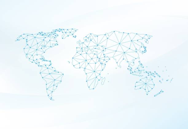 istock Global network connection. World map point and line composition concept of global business. Vector Illustration 850948402