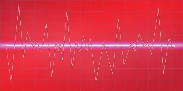 Vector illustration of Sound waves oscillating glow, neon light, Spectrum analyzer. Music Equalizer. Amplitude Modulation. Abstract technology background